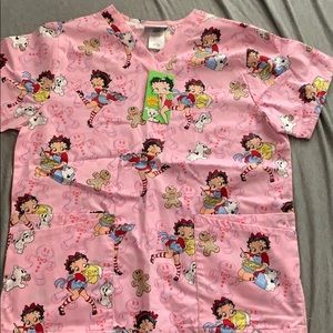 Brand New Betty Boop Scrub Top